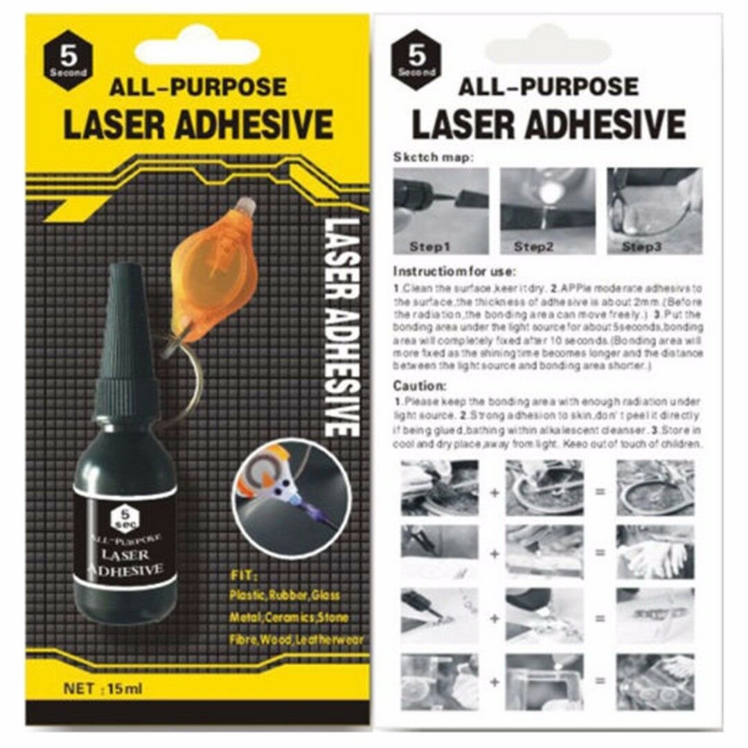 All Purpose Laser 5Second Rapid Fix Adhesive UV Light Repair Cure Tool Glue 15ml