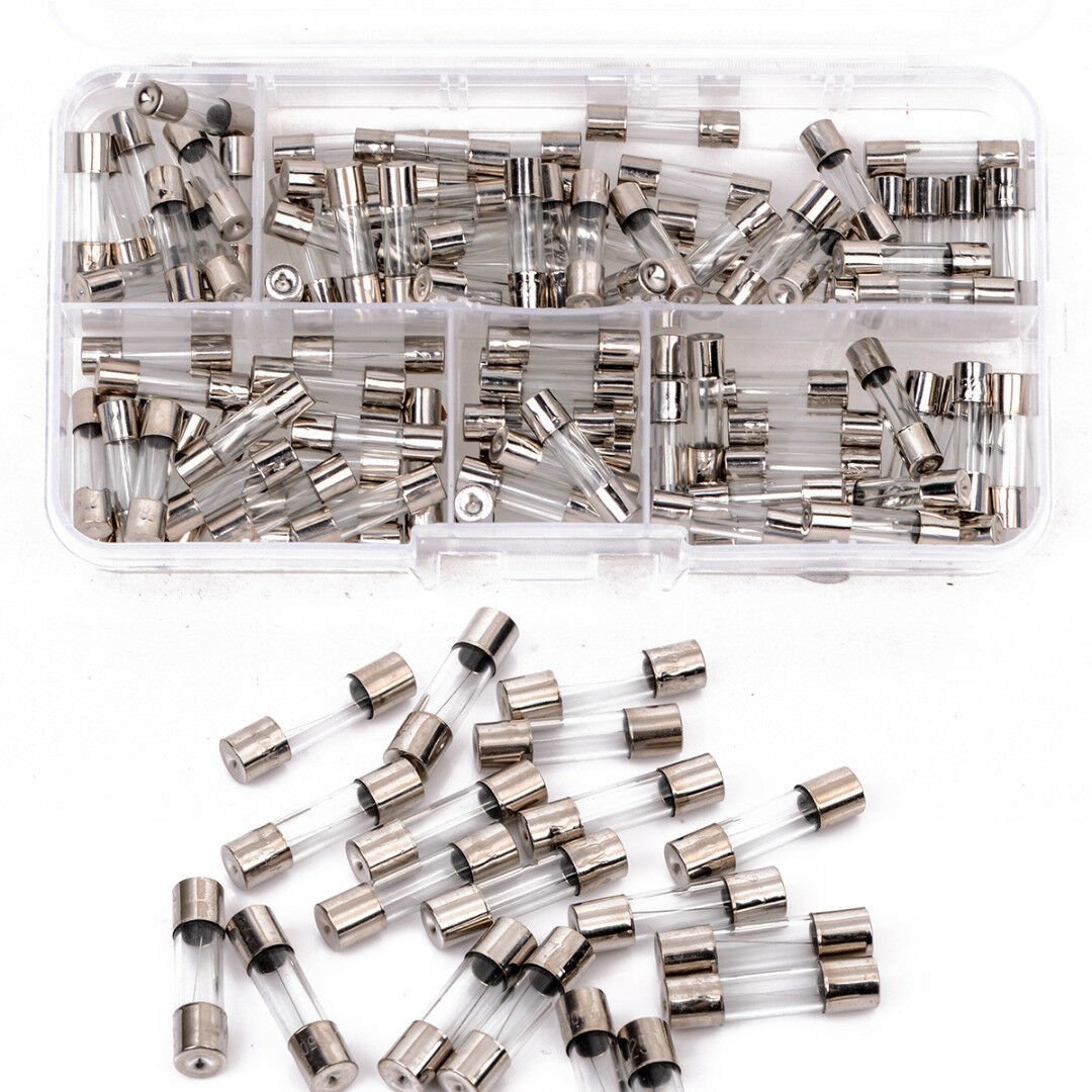 100x Sets 5x20mm Quick Blow Glass Tube Fuse Assorted Kits Fast-blow Glass Fuses