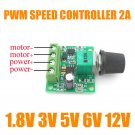 DC Motor 1.8V 3V 5V 6V 12V PWM Speed Controller 2A Potentiometer Knob Switch Set