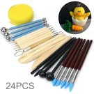 24pcs Ball Stylus Clay Pottery Dotting Carving Modeling Tools Rock Painting Kit