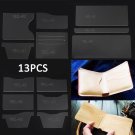 13Pcs Clear Acrylic Wallet Pattern Stencil Template Set Purse Leather DIY Craft