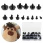 154pcs 6-24mm Plastic Black Safety Eyes For Teddy Bear Dolls Toy Animal Felting