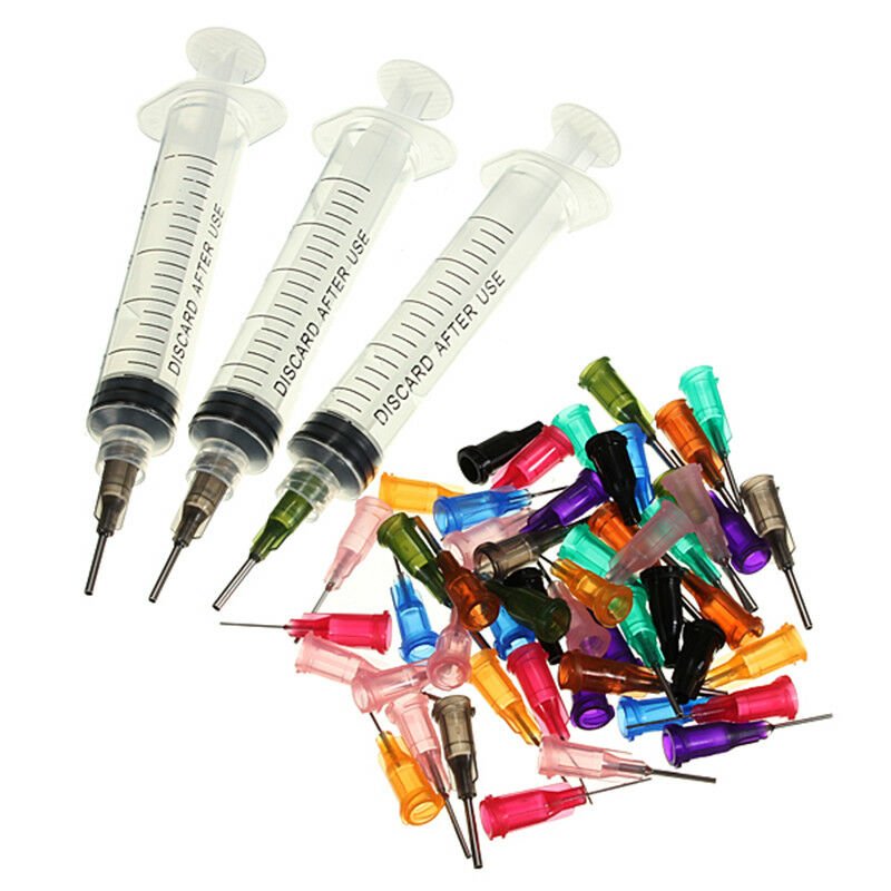 10CC Syringe SMT SMD PCB Solder Paste Adhesive Glue Liquid Dispenser Needles Set