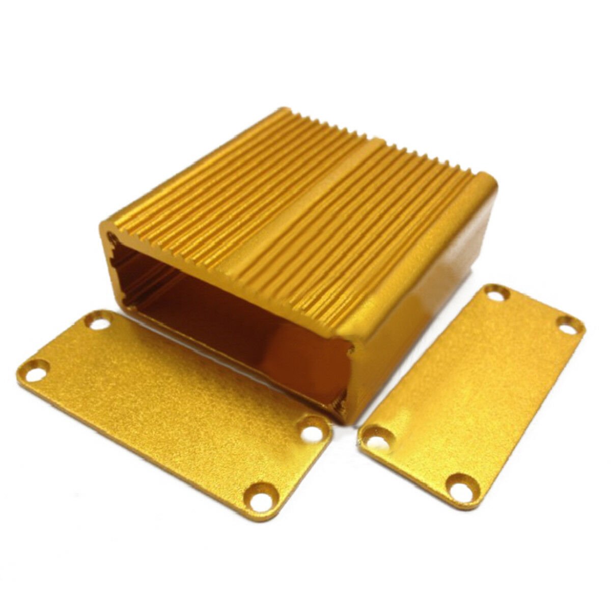Gold Aluminum PCB Instrument Box Enclosure Electron Project Case 45x45x18.5mm