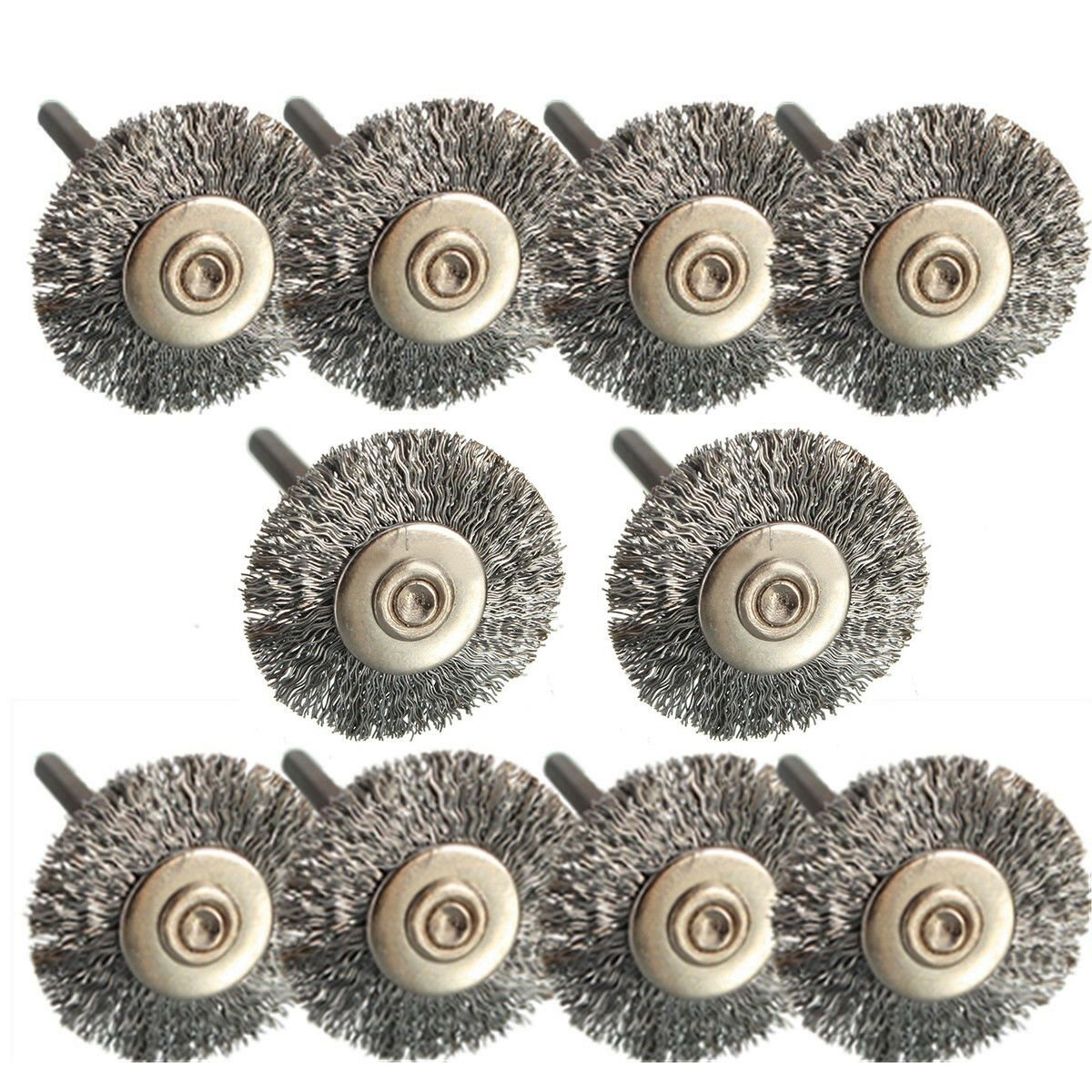 10pcs 25mm Diameter Wire Wheel Polish Brushes For Rotary Tool Grinder Accessory
