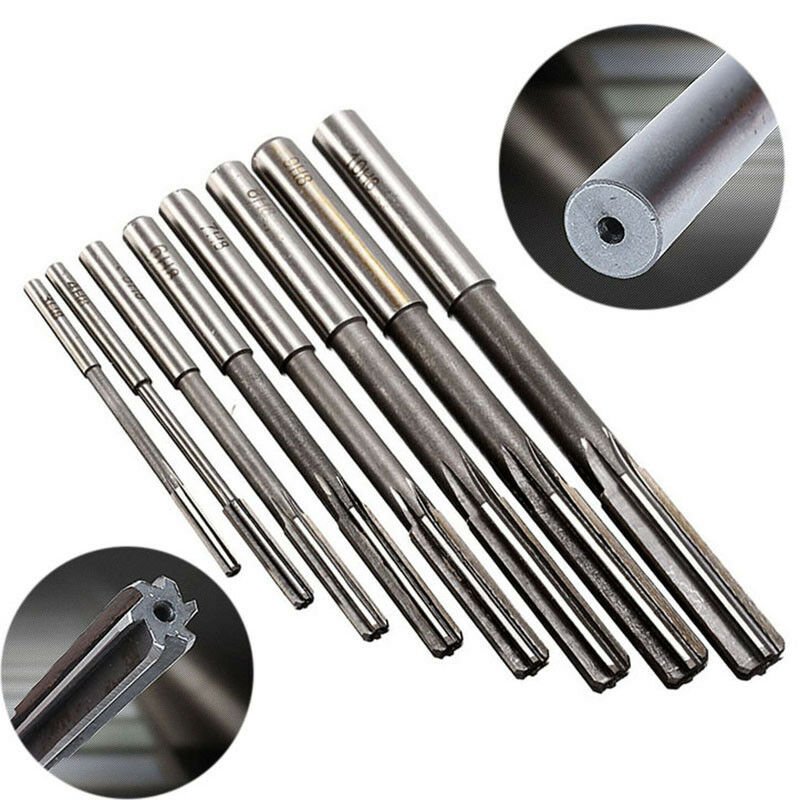8pcs 3/4/5/6/7/8/9/10mm Straight Shank H8 HSS Chucking Reamers Cutter Tool Set
