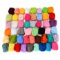 50 Color Soft Wool Fibre Felt Needle Tool Set Felting Mat Starter Craft Tool Kit