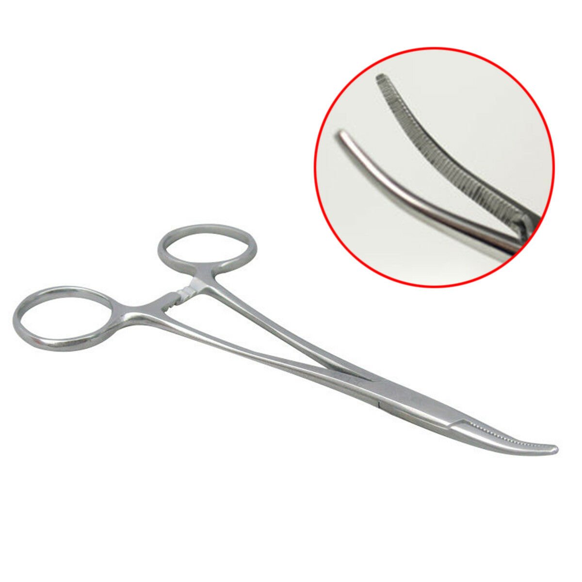 12.5cm Stainless Steel Fishing Curved Tip Hemostat Locking Clamps Forceps Kit