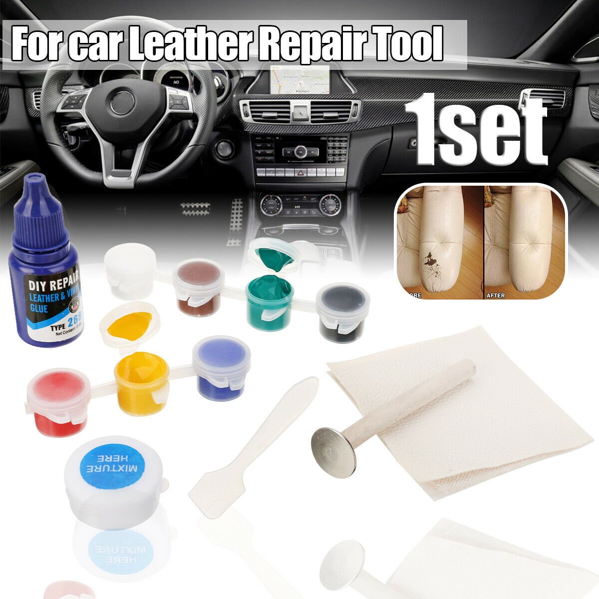 Car Seat Home Sofa Coats Scratch Cracks Rips Liquid Leather Repair Tool ...