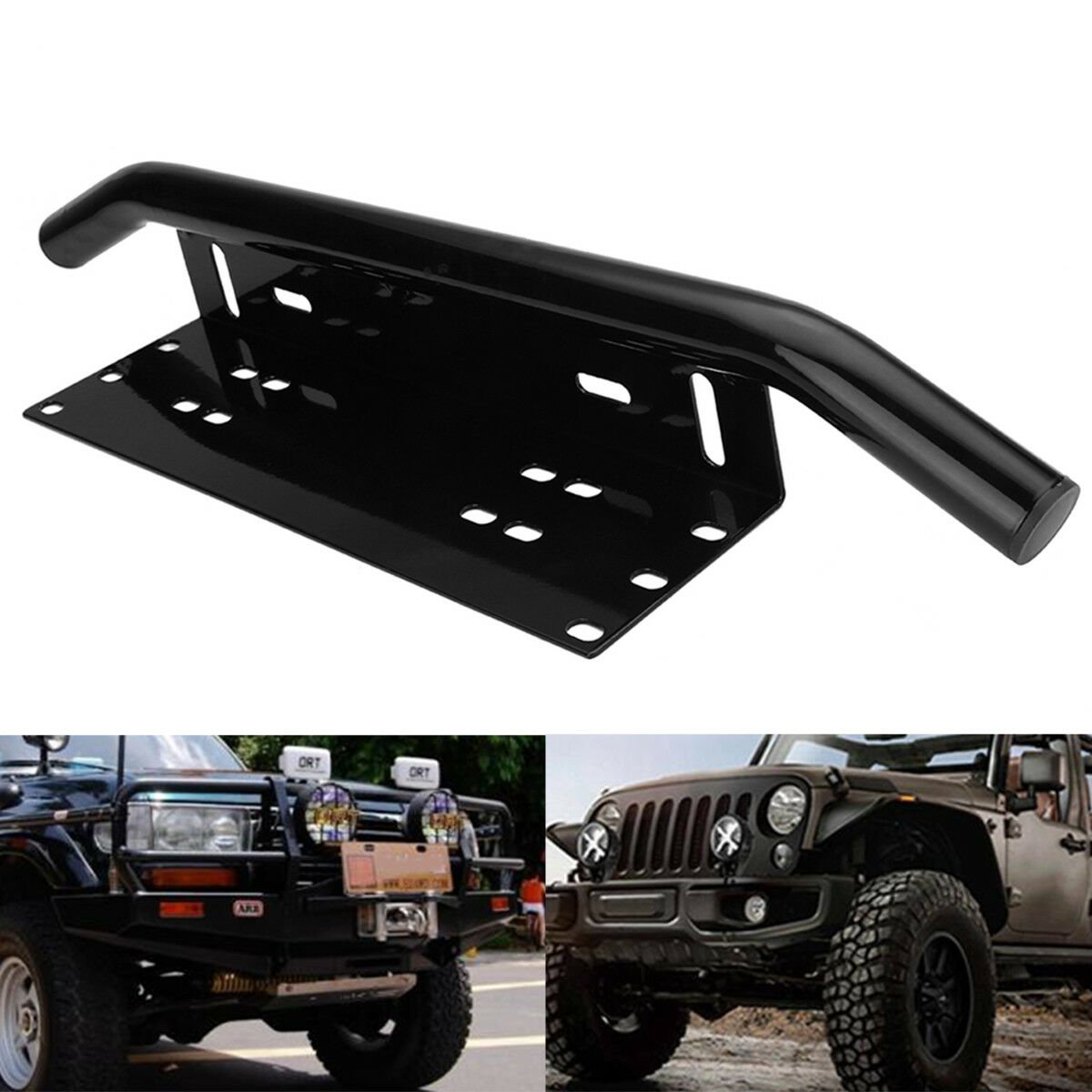Bull Bar Front Bumper License Plate Mount Bracket LED Work Light - Foto 12