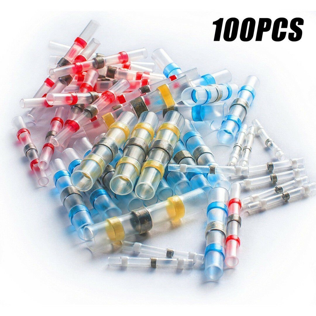 100pc 1026AWG Waterproof Seal Heat Shrink Butt Wire Connector Solder