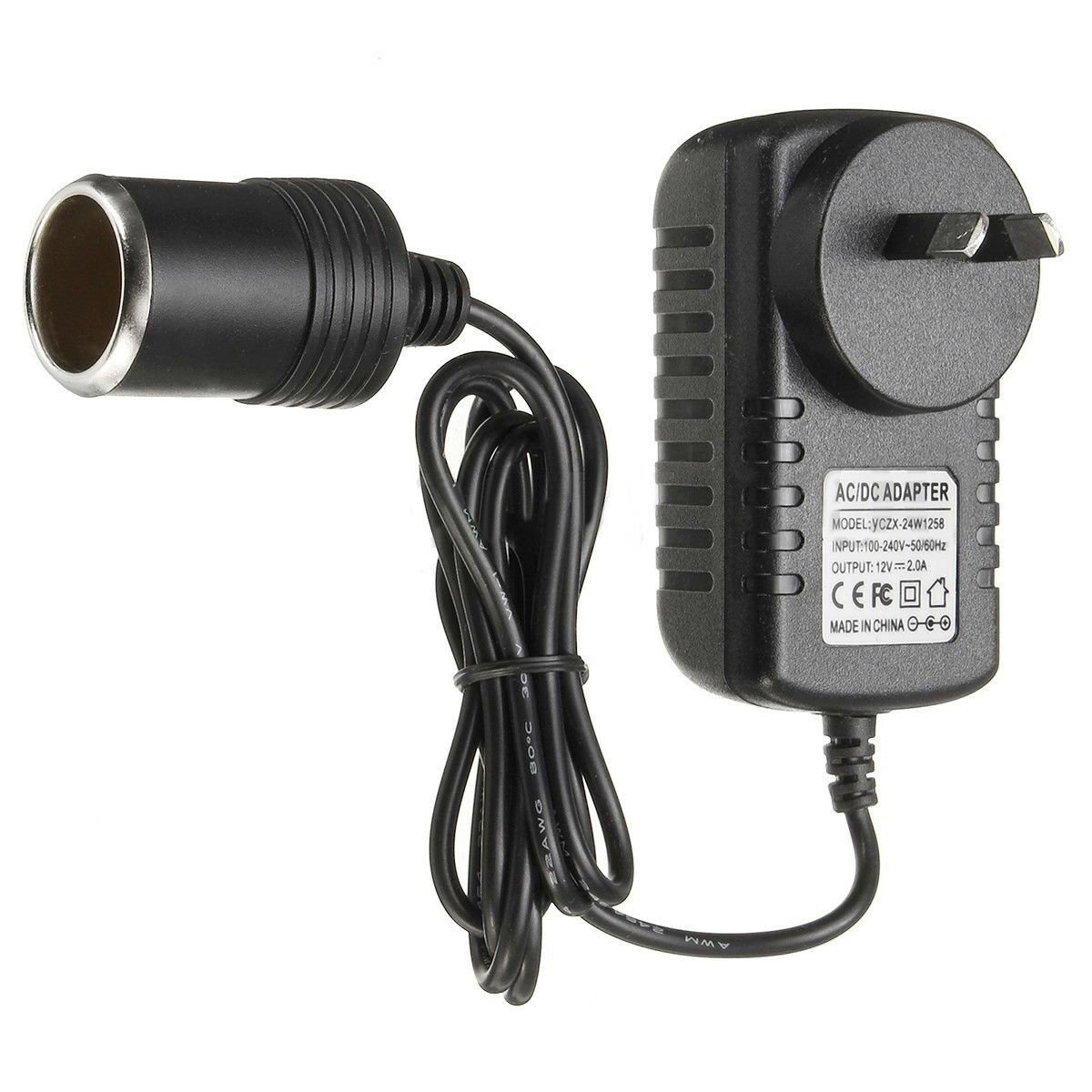 Car Cigarette Lighter Socket 240v Mains Plug To 12v Car Charger Power Adapter 