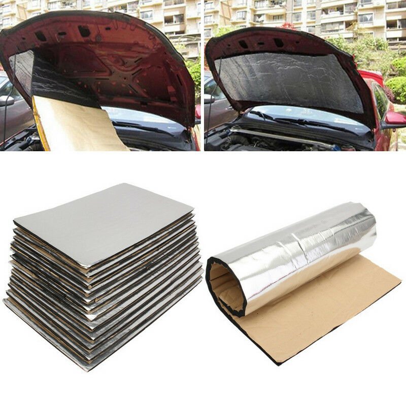 12pc Car Heat Shield Mat Firewall Sound Deadener Insulation Deadening Cotton 5mm