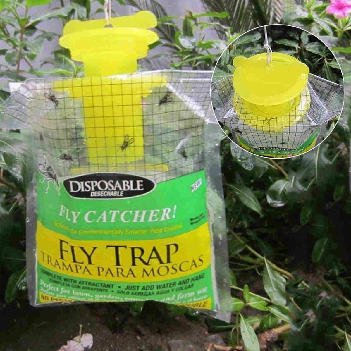 2Pcs Disposable Fly Trap Catcher Fly Catcher Insect Trap Hanging Pest Control
