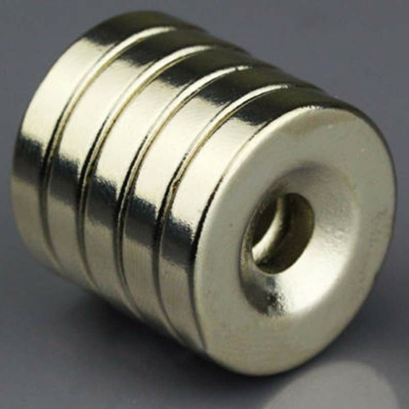 5pcs N50 Strong Round Neodymium Magnets Countersunk Ring 5mm Hole 20x4mm