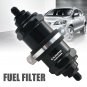 Universal Car Auto AN10 Inline Fuel Filter E85 Ethanol With 100 Micron Black