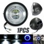 6.5" Universal Motorcycle Halo Ring Blue Led Headlight For Honda Cafe Racer 12V