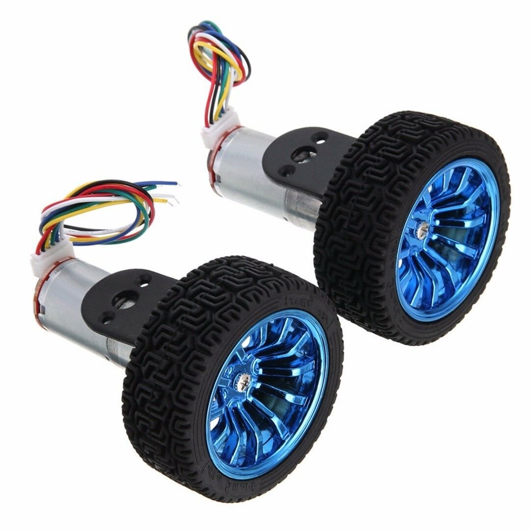 DC 6V 210RPM Encoder Gear Motor 4mm Shaft With Mounting Bracket 65mm Wheel Tools