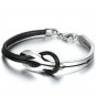 Love Infinity Stainless Steel Buckle Men Women Leather Bracelet Cuff Bangle