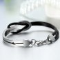 Love Infinity Stainless Steel Buckle Men Women Leather Bracelet Cuff Bangle