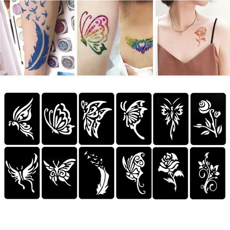 118 Pattern Airbrush Template  Temporary Tattoo Stencil Sticker Body Paint Art