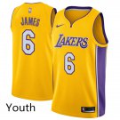 Youth Los Angeles Lakers #6 Lebron James Basketball Jersey Yellow Stitched