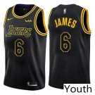 Youth Los Angeles Lakers #6 Lebron James Basketball Jersey Black Stitched