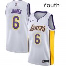 Youth Los Angeles Lakers #6 Lebron James Basketball Jersey White Stitched