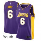 Youth Los Angeles Lakers #6 Lebron James Basketball Jersey Purple Stitched