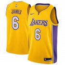 Men's Los Angeles Lakers #6 Lebron James Basketball Jersey Yellow Stitched