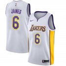 Men's Los Angeles Lakers #6 Lebron James Basketball Jersey White Stitched