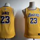 Youth LeBron James #23 Los Angeles Lakers Basketball Jersey Yellow Stitched
