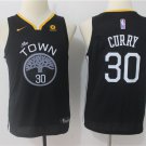 Youth Golden State Warriors 30# Stephen Curry Black Basketball Jersey