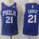Youth Philadelphia 76ers #21 Joel Embiid Basketball Jersey Blue Stitched