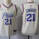 Youth Philadelphia 76ers #21 Joel Embiid Basketball Jersey Beige Stitched