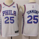 Youth Philadelphia 76ers #25 Ben Simmons Basketball Jersey White Stitched