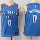 Youth Oklahoma City Thunder #0 Russell Westbrook Basketball Jersey Blue