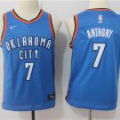 Youth Oklahoma City Thunder #7 Carmello Anthony Basketball Jersey Blue