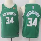 Youth Milwaukee Bucks #34 Giannis Antetokounmpo Basketball Jersey Green