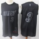 Men's MVP Miami Heat #3 Dwyane Wade Basketball Jersey Black Stitched