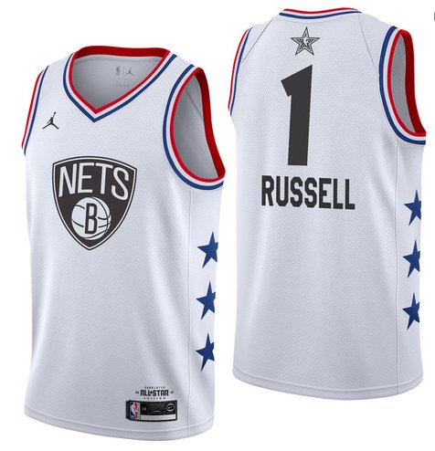 Men's Nets #1 D'Angelo Russell 2019 All Star Game Basketball Jersey White