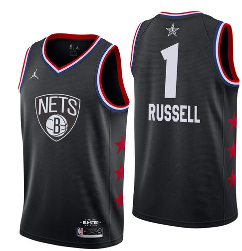 Men's Nets #1 D'Angelo Russell 2019 All Star Game Basketball Jersey Black