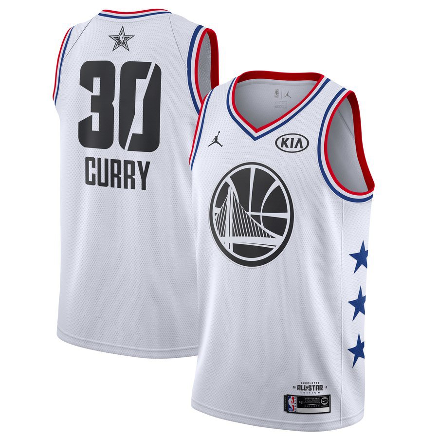 Men's Warriors #30 Stephen Curry 2019 All Star Game Basketball Jersey White