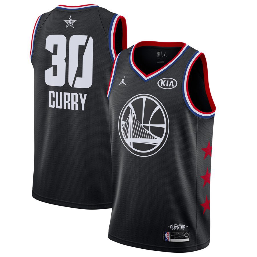 Men's Warriors #30 Stephen Curry 2019 All Star Game Basketball Jersey Black