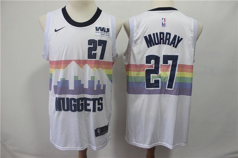Men's Denver Nuggets #27 Jamal Murray Swingman Basketball Jersey White