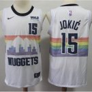 Men's Denver Nuggets #15 Nikola Jokic Basketball Jersey White Stitched