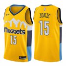 Men's Denver Nuggets #15 Nikola Jokic Basketball Jersey Yellow Stitched
