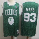 Men's BAPE Joint Celtics #93 Throwback Basketball Jersey Green Stitched