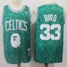 Men's BAPE Joint Celtics #33 Larry Bird Throwback Basketball Jersey Green