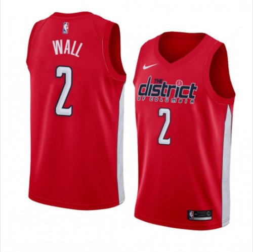 Men's Washington Wizards #2 John Wall Earned Edition Basketball Jersey Red